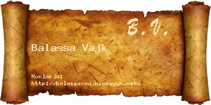 Balassa Vajk névjegykártya